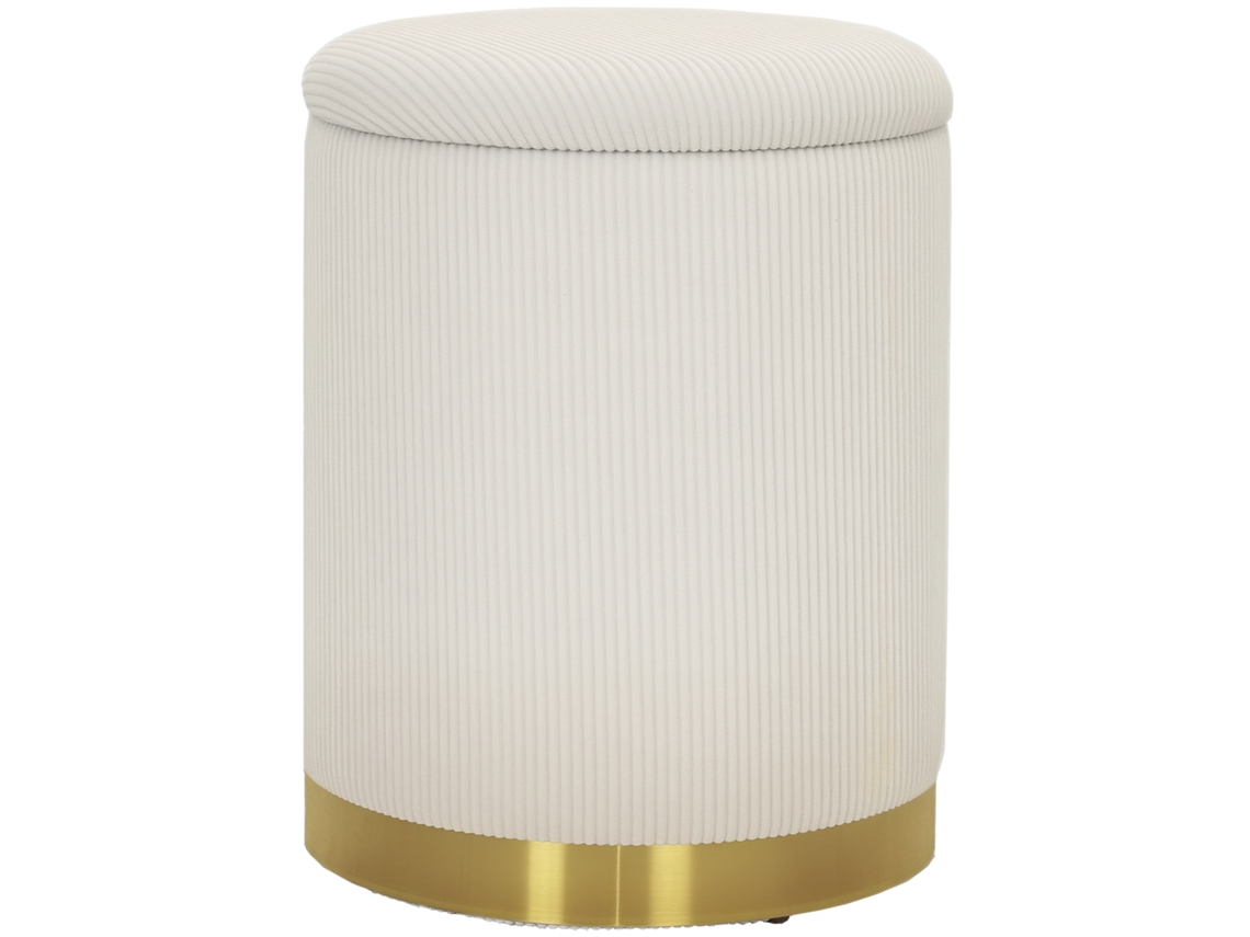 Hocker Com Armário Dobrável 36x36x44cm Creme