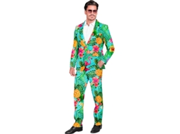 Terno de festa engraçado turquesa tropical masculino