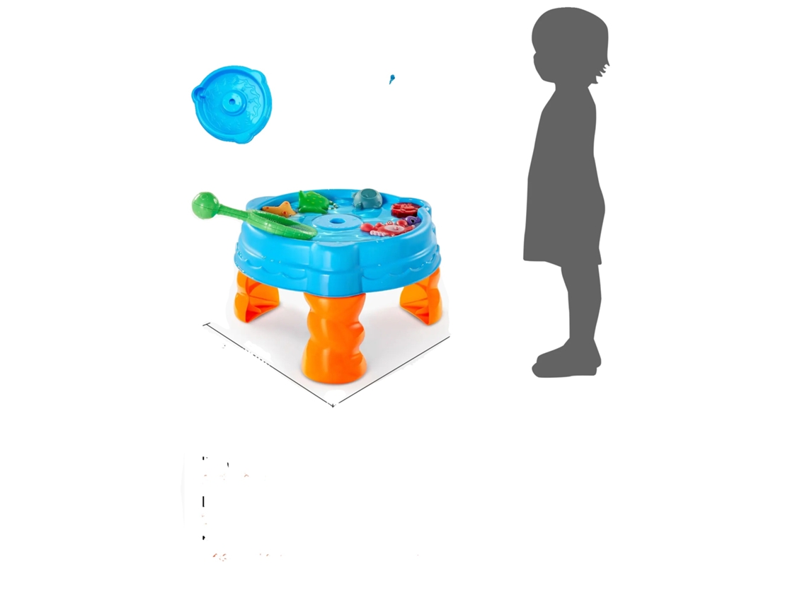 Mesa De Brincadeira Com Água, Inclui Jogo De Pesca, Fácil De Limpar, Azul