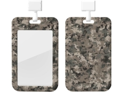 Porta Crachá Com Estampa Camuflada Digital Militar, Cordão, Bolsa Plástica Crachá Impermeável, Capa Protetora