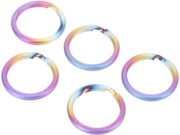 Conjunto de 5 Anéis para Chaveiro Ultraleve em Titânio para Projetos DIY.