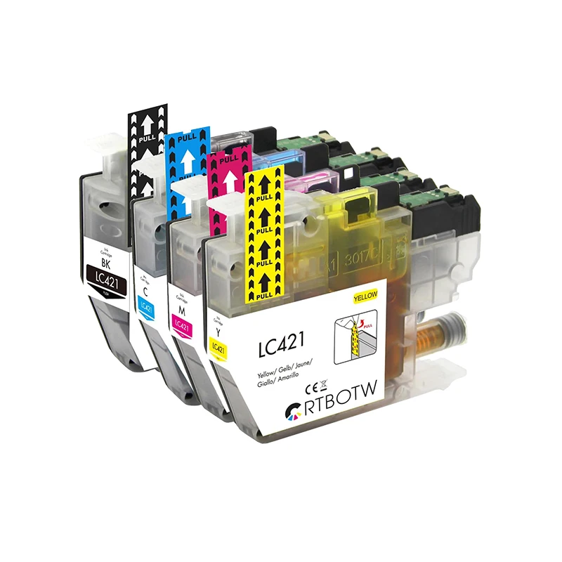 4 Unidades Lc421xl Cartucho para Brother Dcp j1050dw Mfc j1010dw Dcp j1140dw