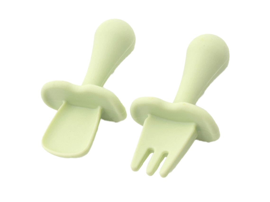Utensílios para Bebês e Crianças para Auto-Alimentação Conjunto de Colher e Garfo para Desmame Guiado NEVEANCE