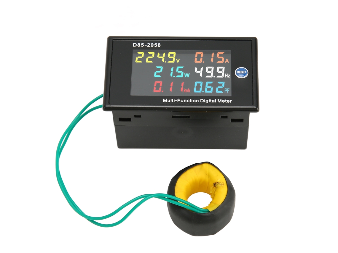 Medidor De Ca Monofásico Lcd Digital Ca Painel Medidor De Tensão Corrente Frequência Amp Watt Monitor De Potência Ac200‑450v 0,00‑110,0a