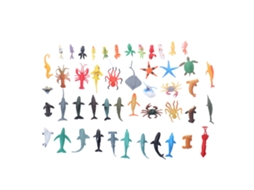 Primerox 50pcs Figura Animal Marinho Simulado Brinquedo Educacional Oceano Vida Marinha