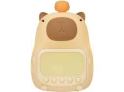 Despertador infantil decorativo em formato de cápsula com luz.