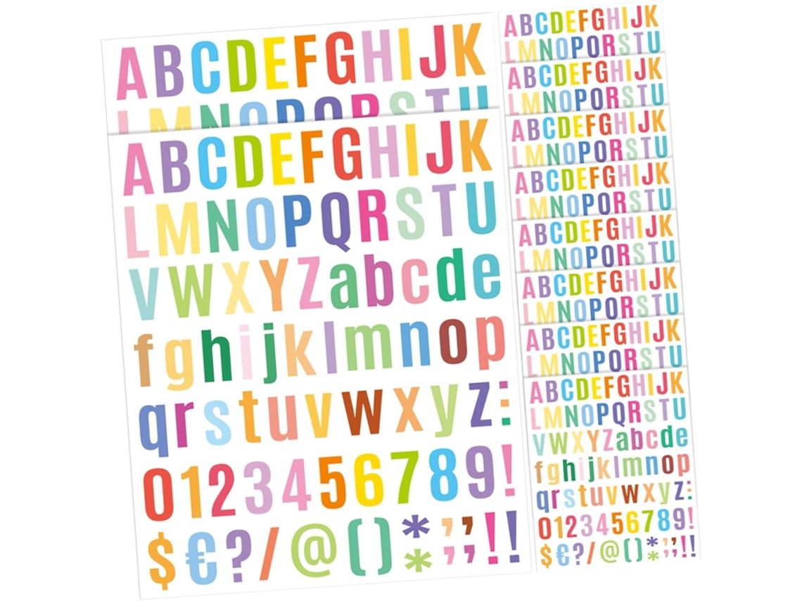 10 Folhas De Adesivos Coloridos Com Números E Letras, Alfabetos E Números Para Decorações Personalizadas Faça Você Gokoco