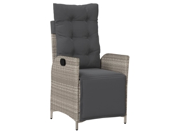 Cadeira Jardim Reclinável com Suporte para Pés Vime Pe Cinza Claro MAISON EXCLUSIVE