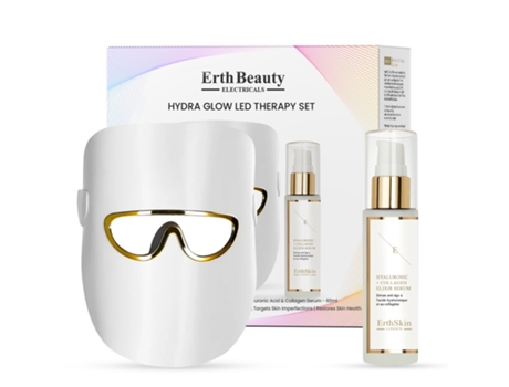 Conjunto de terapia de luz LED Earth Skin London Hydra Glow (máscara de terapia de luz LED branca com sérum de HA)