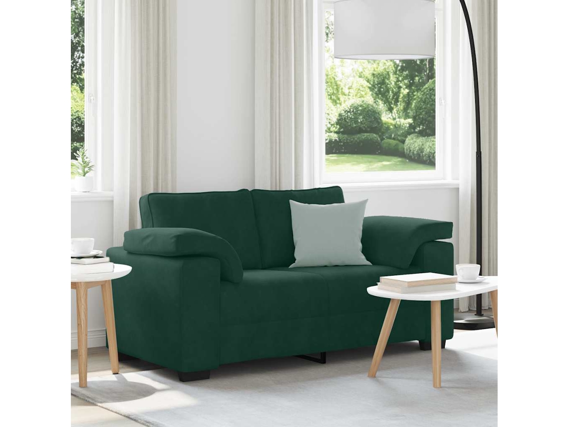 Vidaxl Sofá-luvas 160x77x82 Cm Veludo Verde-escuro