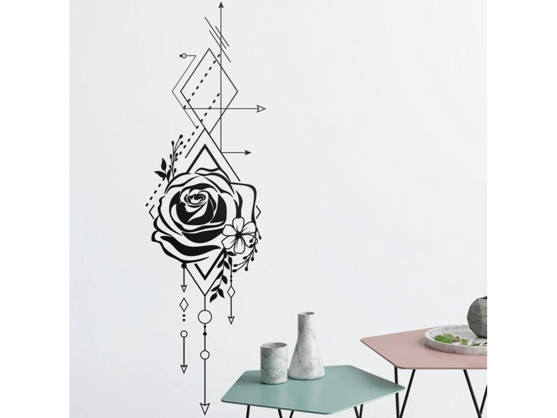 Adesivos Murais Geométricos Em Forma De Rosa E Flor Para Cozinhas, Quartos, Quartos De Crianças, Salas De Jogos E Salões.