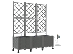 Conjunto 3 Vaso De Jardim Vidaxl Cinzento-claro Polipropileno (120 X 40 X 148 Cm)