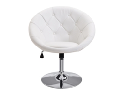 Banqueta Giratória Cromada com Pu Preto/Branca 56x71x78-90cm | ZIWEI STORE