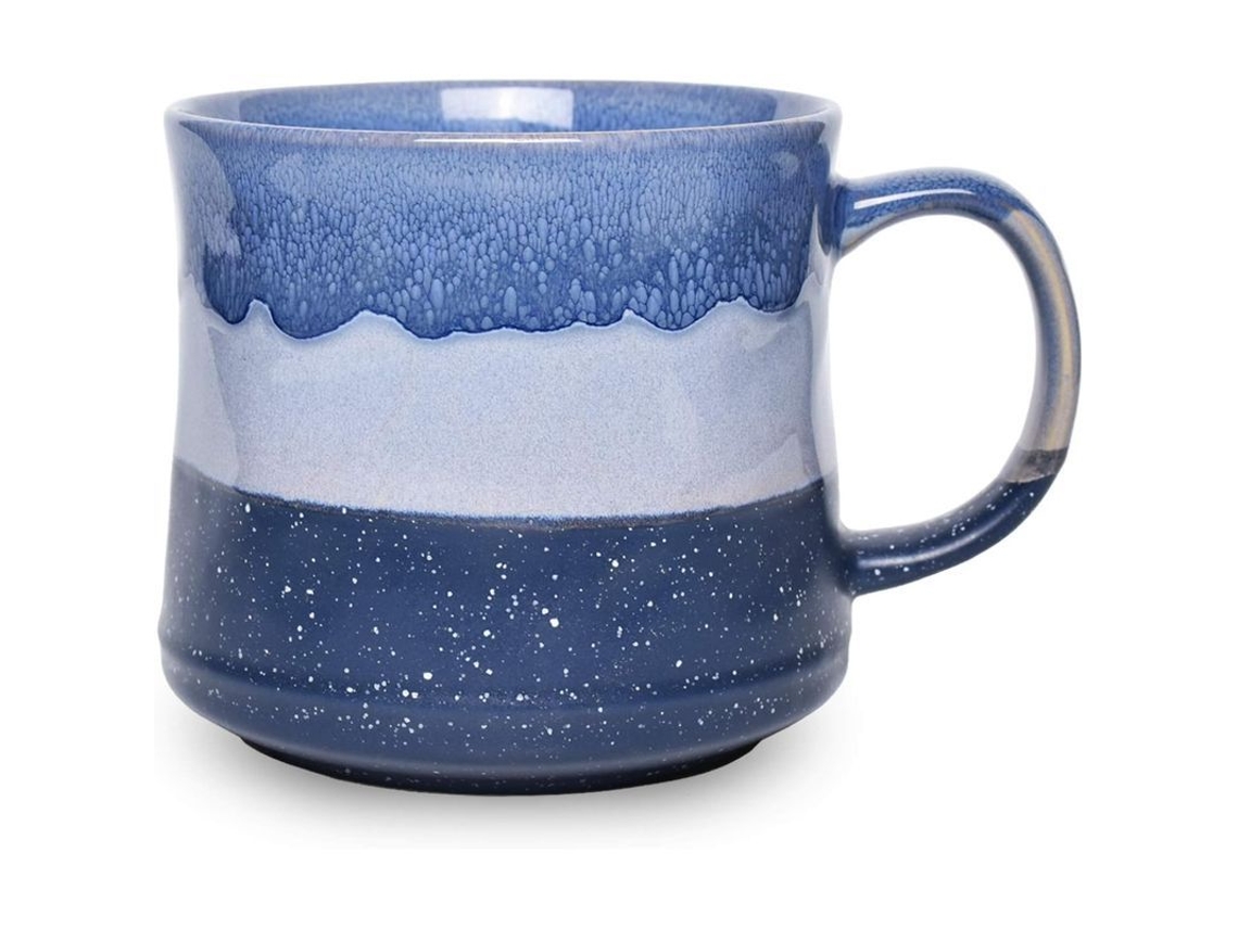 Caneca de cerâmica Rebe grande, 621 ml (21 oz), para café e chá, própria para lava-louças e micro-ondas, ideal para casa e escritório (azul)