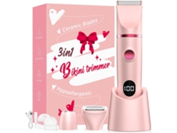 Aparador Elétrico Feminino 3 Em 1, Aparelho De Depilação Sem Fio Com Visor Led (rosa)