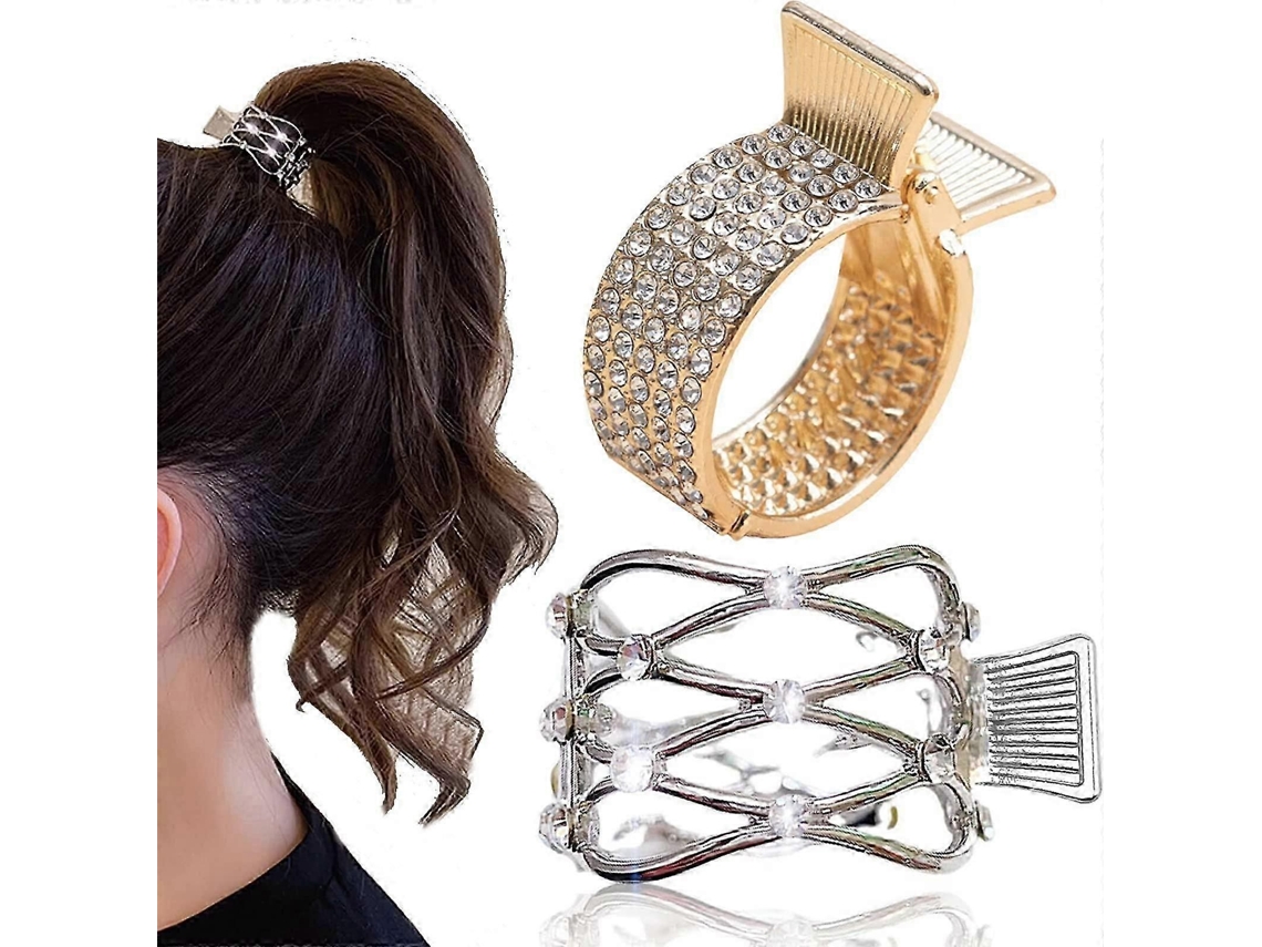2 Presilhas De Cabelo E Elásticos Para Rabo De Cavalo