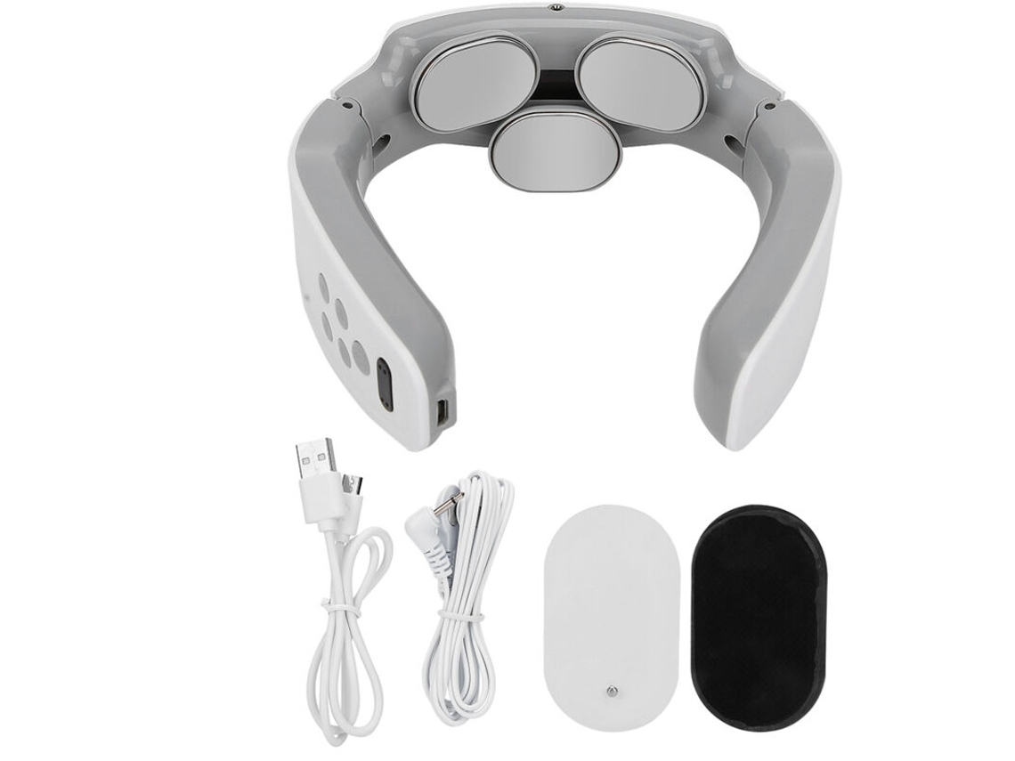 Massageador De Pescoço Inteligente Recarregável - 3 Cabeças Fisioterapia - Branco - Carregamento Rápido. Comprimento: 20 Cm / Largura: / Altura: 7