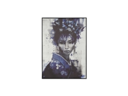 Pintura HOME ESPRIT Azul Preto Oriental 103 x 4 x 143 cm