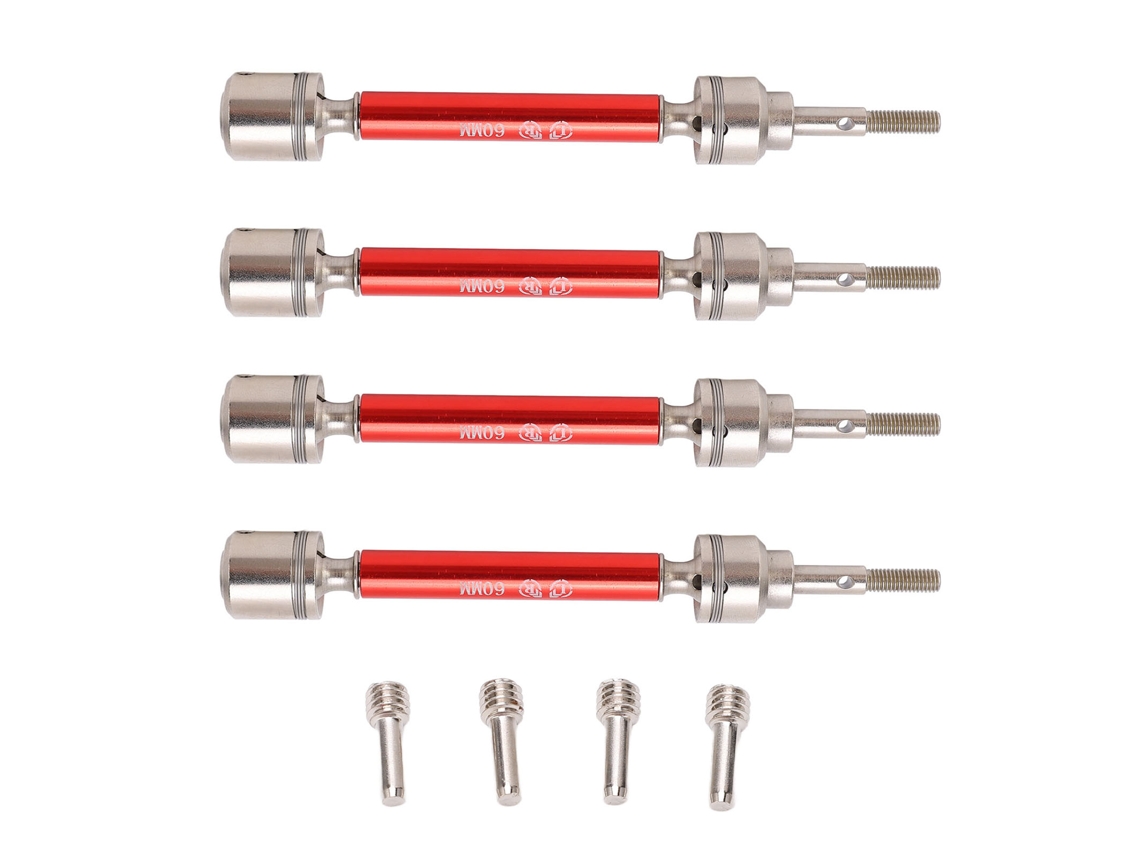 Mali eixo de Transmissão Ajustável de Aço Estável Dianteiro Traseiro para Traxxas 1/10 Maxx 2.0 Vermelho Rc