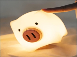 Luz noturna Lurelia em formato de galinha com base de silicone, recarregável via USB, sensor de toque e temporizador para bebês e crianças.