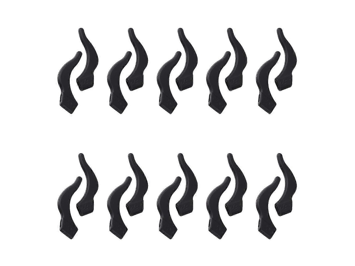 10 Pares de Gafas Silicone Cubierta Antideslizante Gancho para La Oreja Pierna Sol GOKOCO (negro)