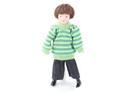 Primerox boneco Menino em Miniatura 1:12 Cerâmica com Membros Móveis para Decoração de Casinha de Bonecas