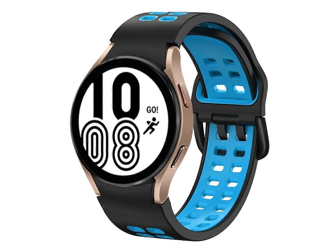 Pulseira De Silicone Respirável Bicolor Para Samsung Galaxy Watch 4 (40 Mm X 20 Mm).