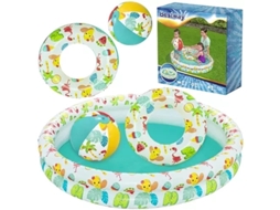 Piscina Inflável 122x20 cm com Boia de 46 cm e Bola de 27 cm AQUAFORGE