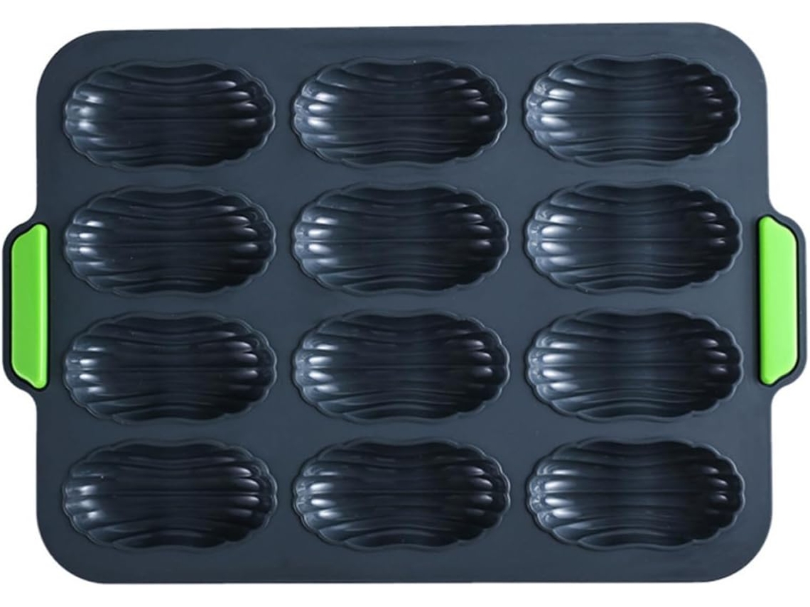 Forma De Silicone Para Bolo Com 12 Compartimentos E Alças.