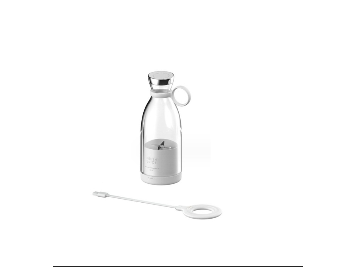 Lurelia Liquidificador Portátil Recarregável Usb, 350ml, 4 Lâminas, Aço Inoxidável, Para Smoothies, Branco