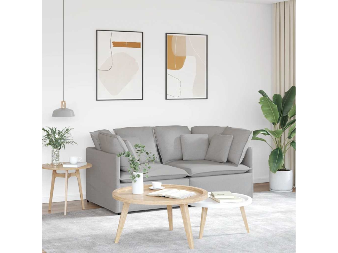 Vidaxl Sofá Modular Com Almofadas Tecido Cinzento Nublado