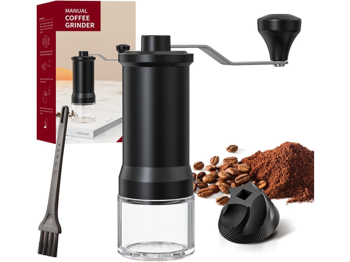 Moedor de Café Manual, Moedor de Grãos de Café Pequeno Manual, Configuração Ajustável para Casa, Viagem, Escritório e Camping ZYBLSSBB