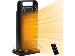 Aquecedor Elétrico De Banheiro 2000w Ptc Cerâmica, Termostato Ajustável, Timer 2-12h, Oscilação 70°, Controle Remoto