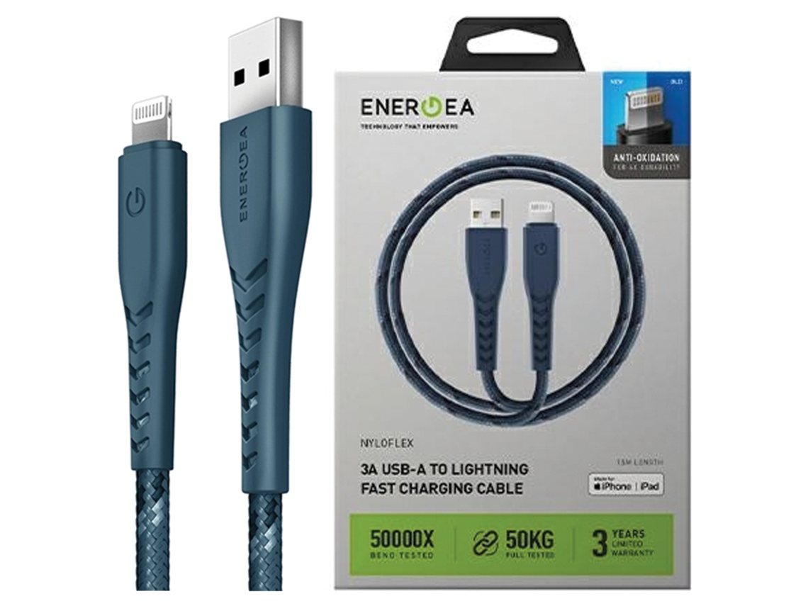 Cabo Usb Para Lightning Da Energea De 1,5 M Para Carregamento E Sincronização Mfi Para Iphone 12, 13 E 14