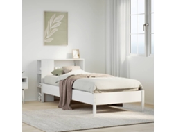 Cama Com Estante Sem Colchão 75x190 Cm Pinho Maciço Branco