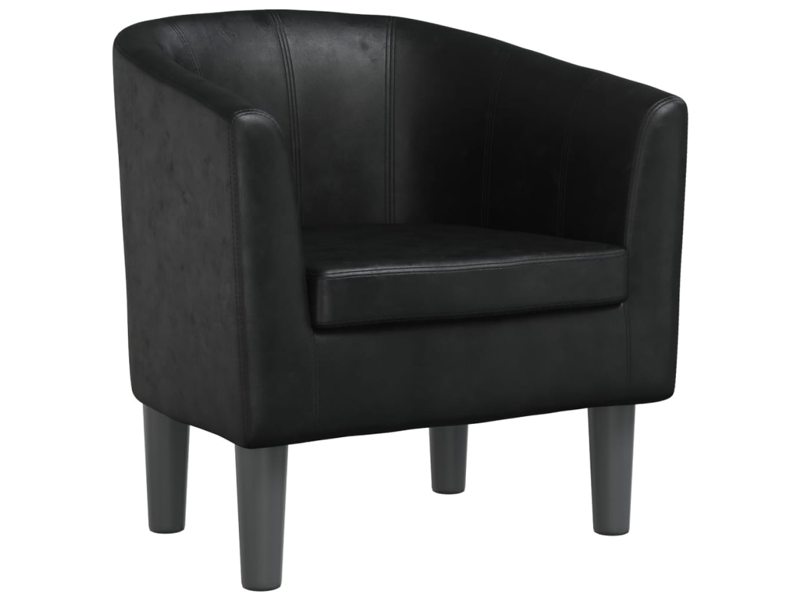 Tub Chair, Tub Chairs Vidaxl Preto Couro Artificial