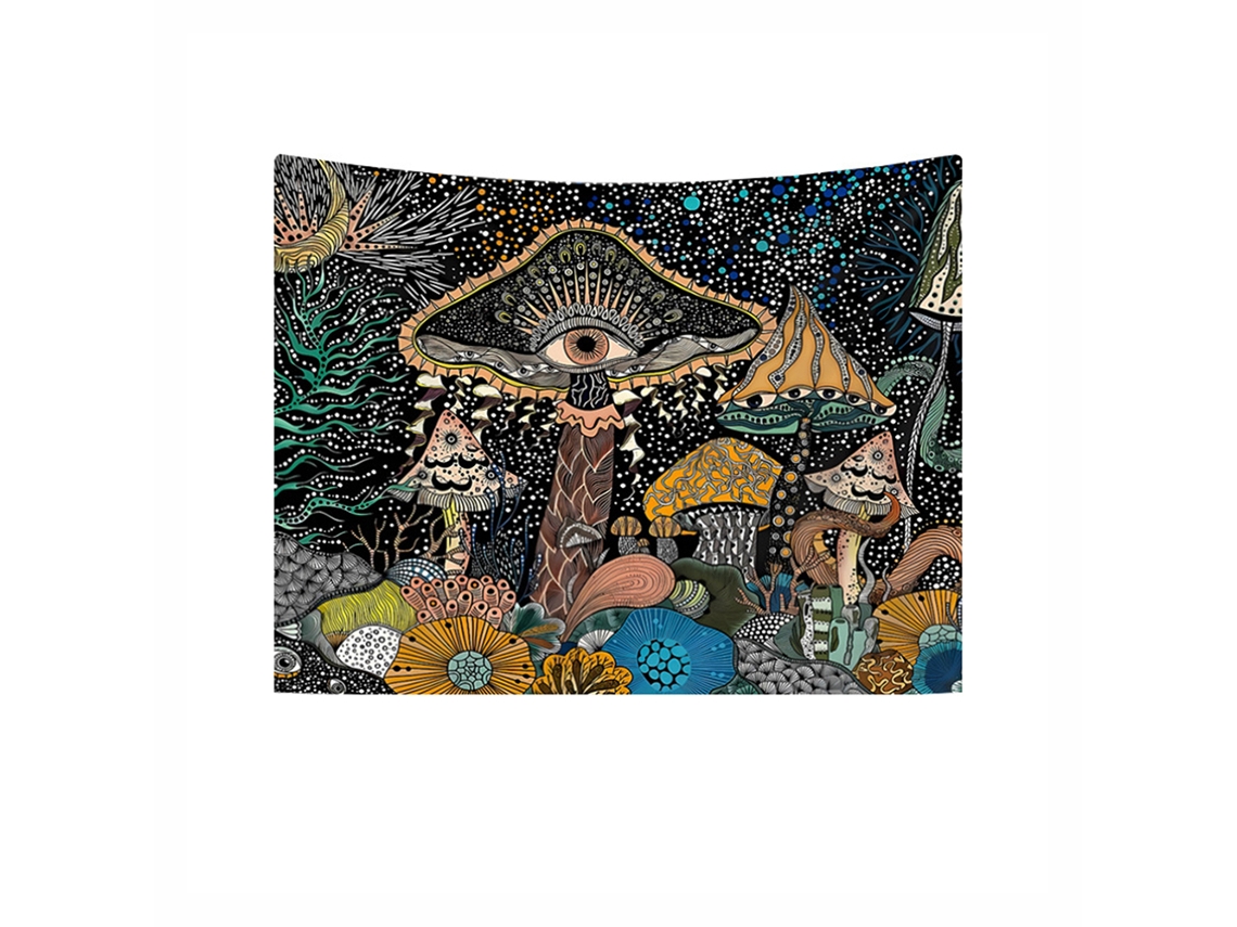 Pano Decorativo De Algodão Com Tema Marinho E Psicodélico, 150x130 Cm, Ideal Para Quarto Boho