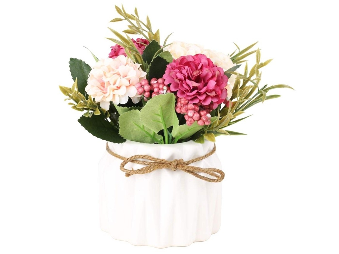 Artificial Plants, Mini Hydrangeas In Pots For Decoration.
