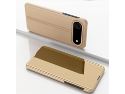 Capa De Couro Para Iphone 17 Air Com Suporte - Acabamento Espelhado E Aba Horizontal.