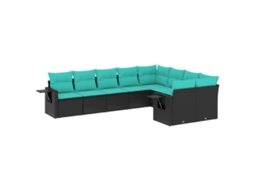 Conjunto de Sofá de Jardim, 5 Peças, Almofadas, Rattan Preto MAISON EXCLUSIVE