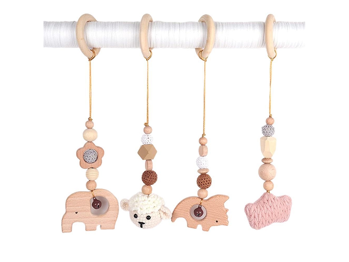 Conjunto 4 Brinquedos Rattle de Madeira Beech LAXISCREED