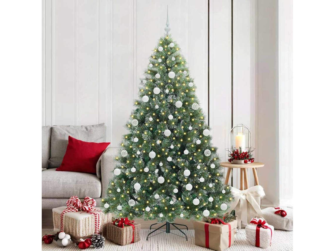 Vidaxl Árvore De Natal Artificial Com 300 Leds Verde 180 Cm Pe E Pvc