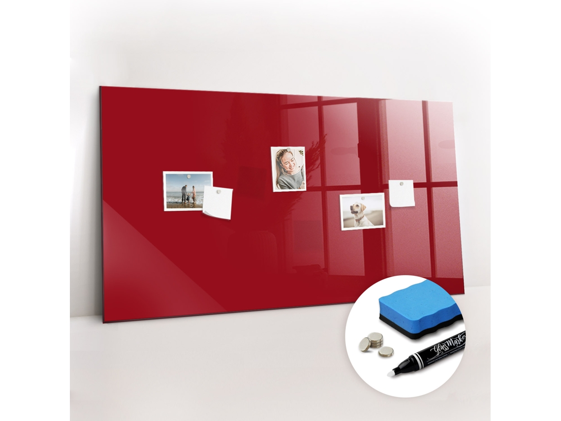 Quadro Magnético De Paredecor Vermelhapara O Quarto Das Criançasespelharte (120x60 Cm)