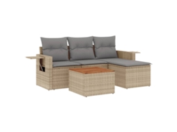 Garden Sofa Set, Garden Sofa Sets Vidaxl Bege Rattan / Vime (n/a)