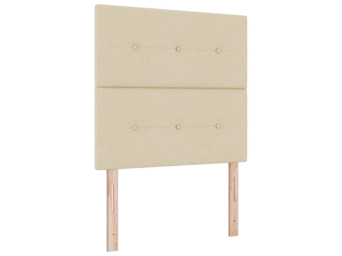 Conjunto 1 Cama Box Vidaxl Creme Tecido (90 X 190 Cm)