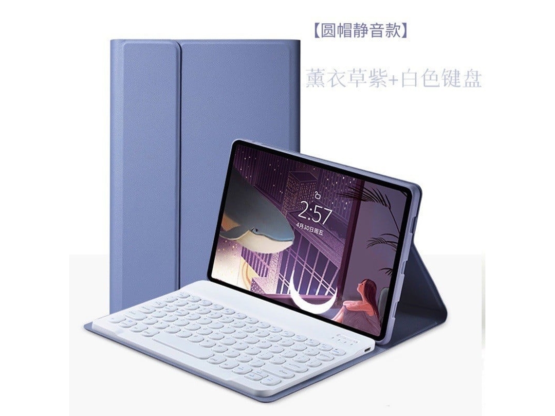 Lurelia Capa Com Teclado Para Tablet Lenovo M10 Plus 3ª Geração 10.6 2022, Roxo Escuro, Mouse Dual-mode 2.4g