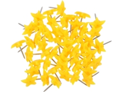 Tachinhas Decorativas em Formato Estrela, Feitas de Plástico e Metal, 50 Unidades, Cor Amarela, Para Quadros De