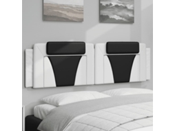 Vidaxl Almofadão De Cabeceira Viana 180 Cm Couro Artificial Branco E Preto