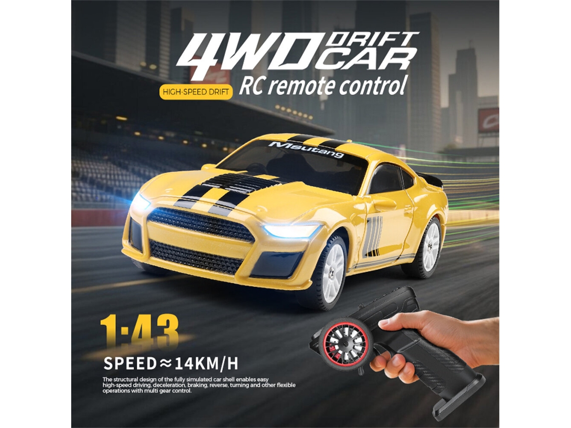 Carro de Corrida Rc Wltoys K4308 Rtr 1/43 2.4g 4wd Mini Drift Giroscópio Autoestabilização Luz Led Controle Alta Velocidade Pista Modelo Meninos MDUG