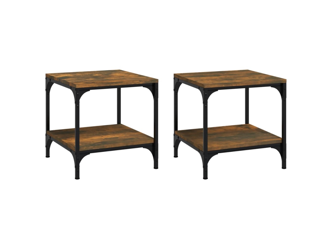 Side Table, Side Tables Vidaxl Marrom Madeira Processada (40 X 40 X 40 Cm)
